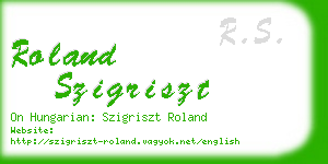 roland szigriszt business card